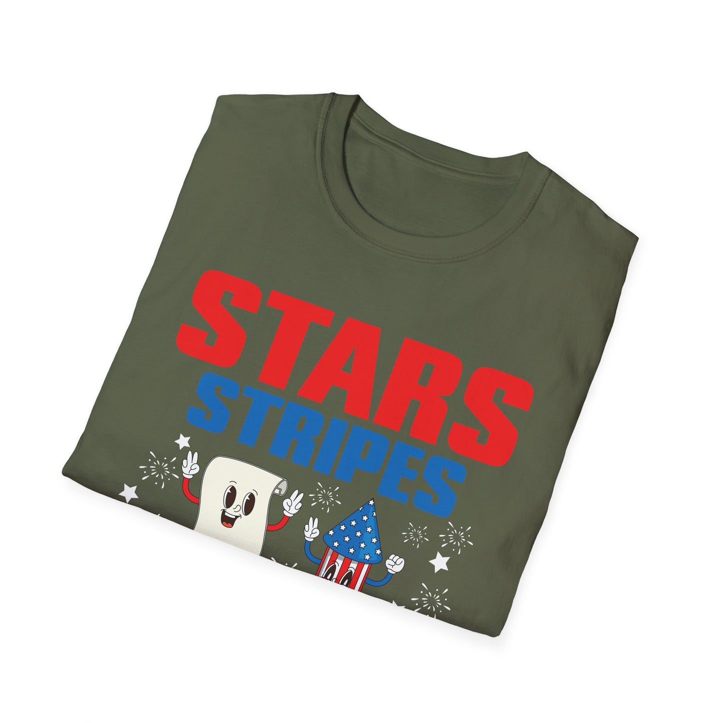 Stars Stripes & Equal Rights 4th Of July Retro Groovy T-Shirt For Men Women T-Shirt