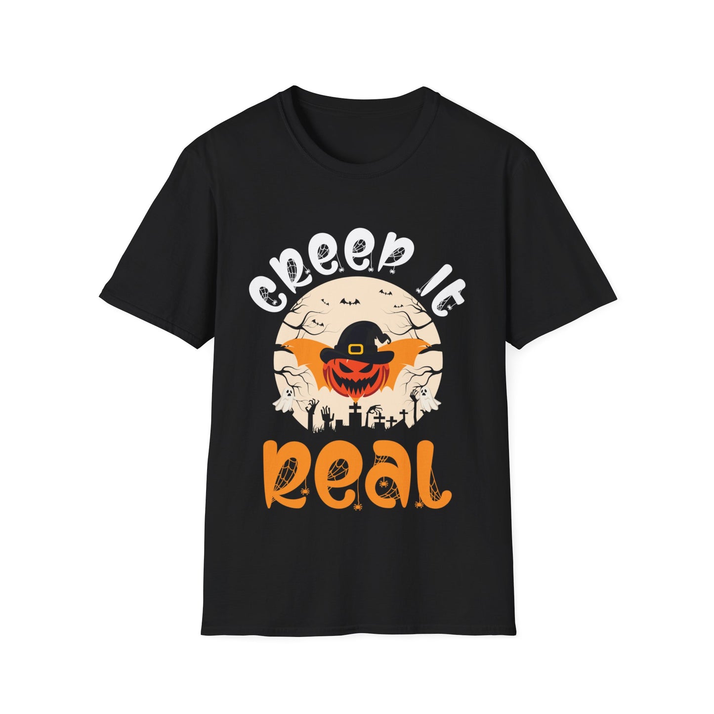 Funny Halloween Creep it Real Vintage Ghost Halloween  T-Shirt Men Women