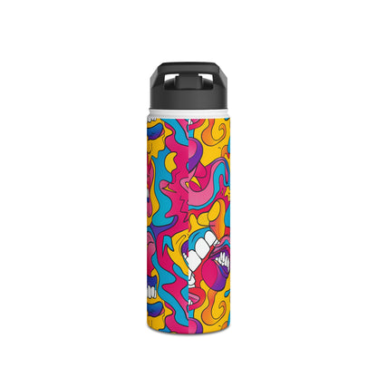 Comic Pattern Stainless Steel Water Bottle with Twist-on Lid and Double-Wall Vacuum Insulation