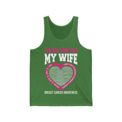 Husband Men I Wear Pink for My Wife Breast Cancer Awareness Tank Tops