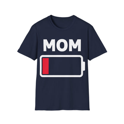 Funny Mom Tired Low Battery Mothers Day T-Shirt