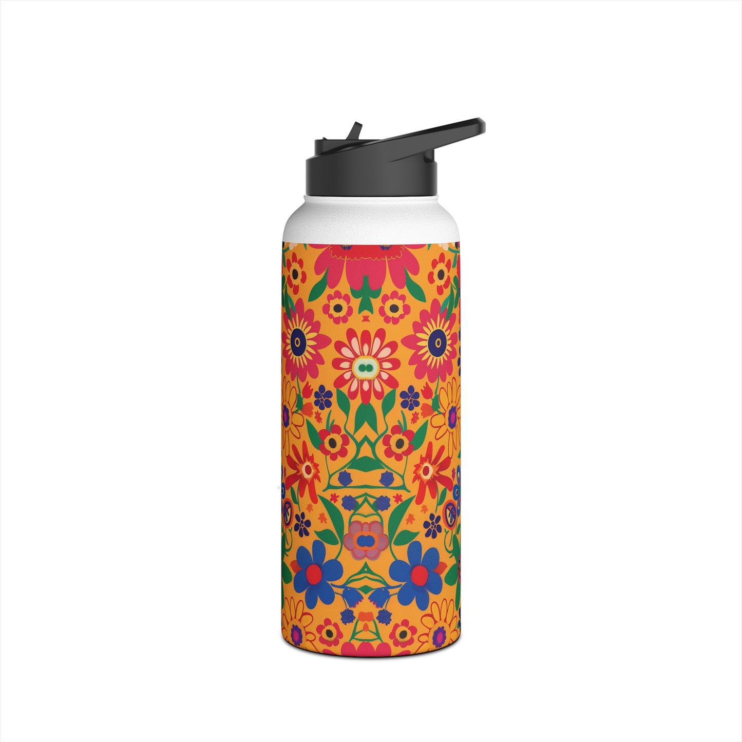 Fiesta Fiesta Vibrant Pattern Stainless Steel Water Bottle with Twist-on Lid and Double-Wall Vacuum Insulation