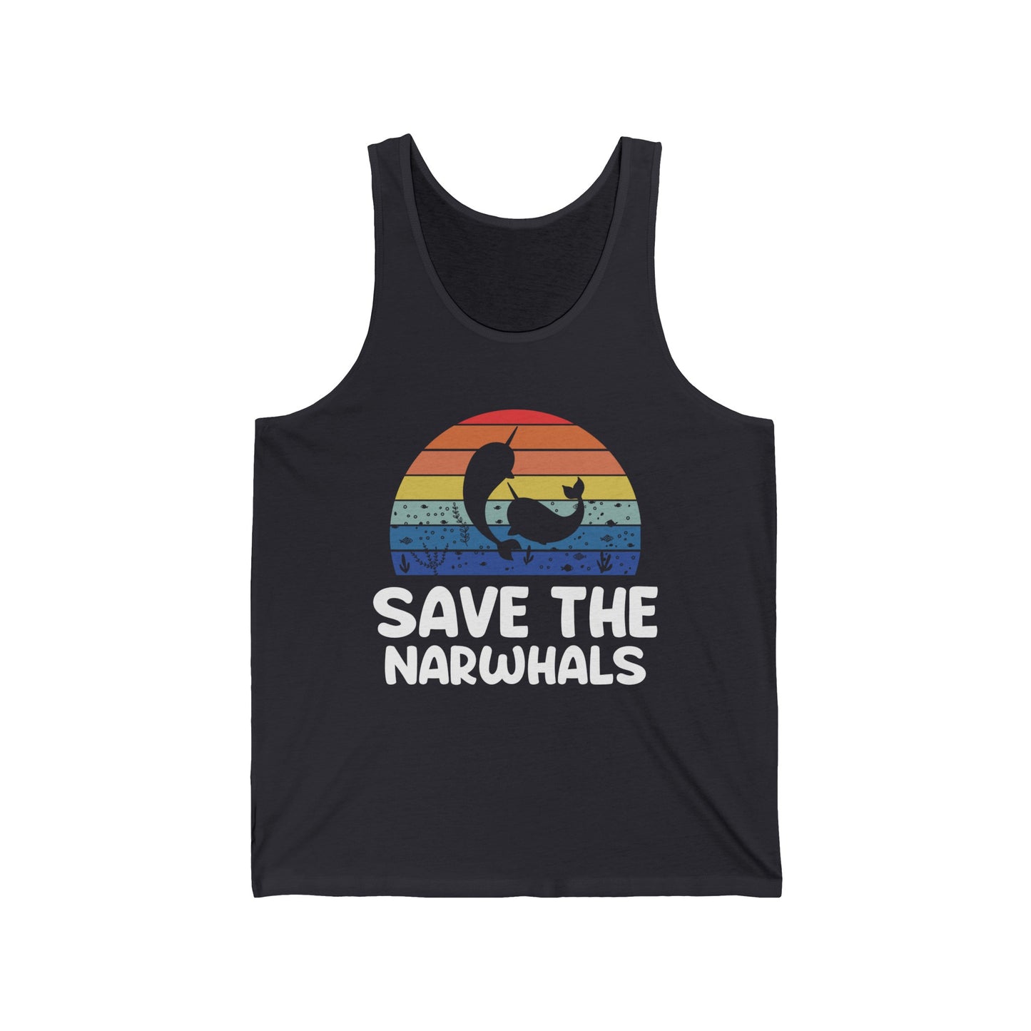 Funny Save The Narwhals Retro Narwhals Tank Tops For Men Women