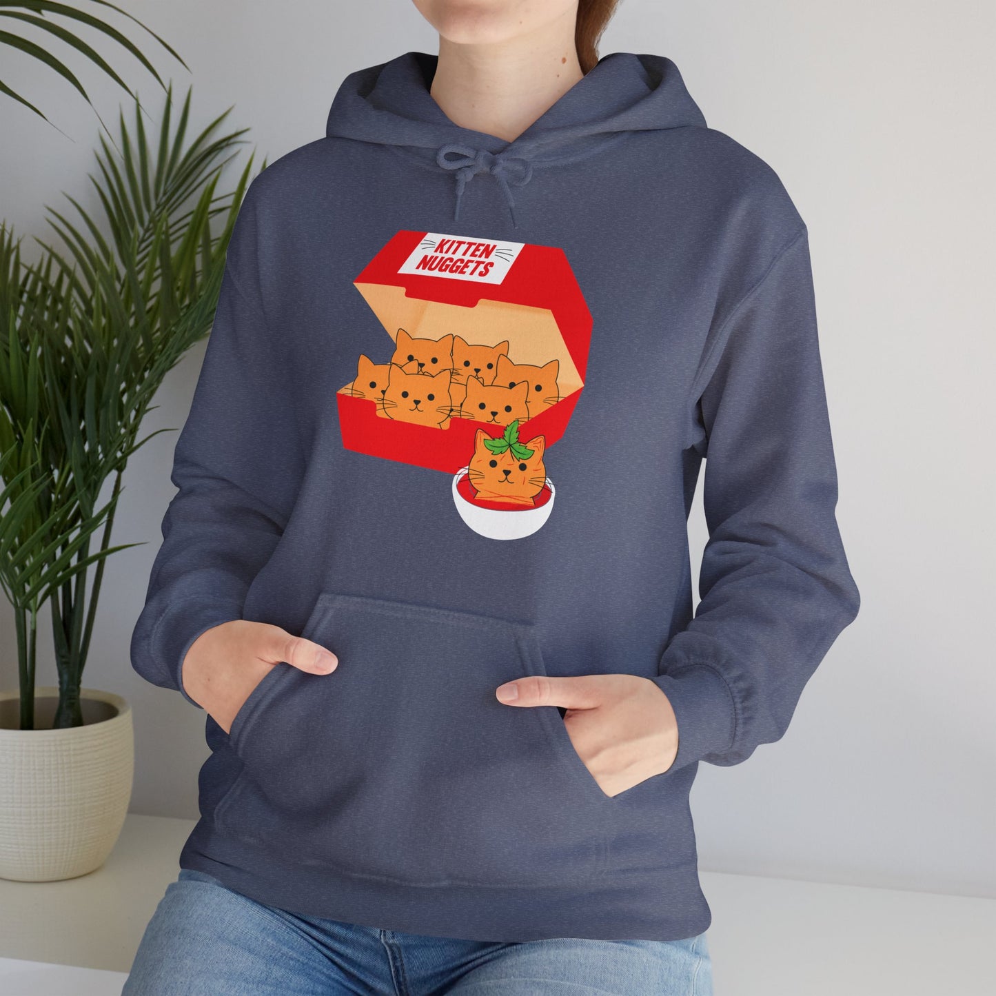 Funny Kitten Nuggets Food Pun Cat Lover Gift Chicken Nuggets Hoodie For Men Women Hoodie