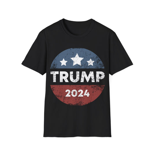 Trump 2024 Retro Campaign Button Re Elect President Trump T-Shirt For Men Women T-Shirt