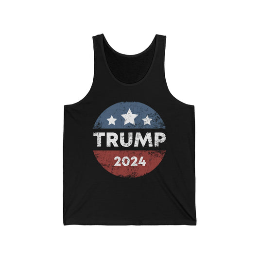 Trump 2024 Retro Campaign Button Re Elect President Trump Tank Top For Men Women Tank Top