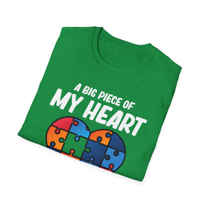 Big Peice Of My Heart Autism Awareness Sister Brother Autistic Kids Awareness T-Shirt