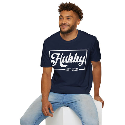 Hubby Est 2024 Just Married Honeymoon Wedding Couples T-Shirt For Men T-Shirt