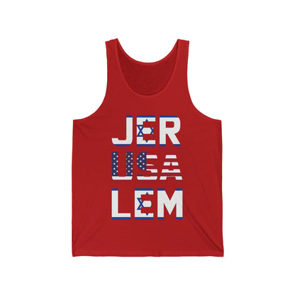 Jerusalem City Usa Israel Flag Jewish Support Jerusalem Tank Top For Men Women Tank Top