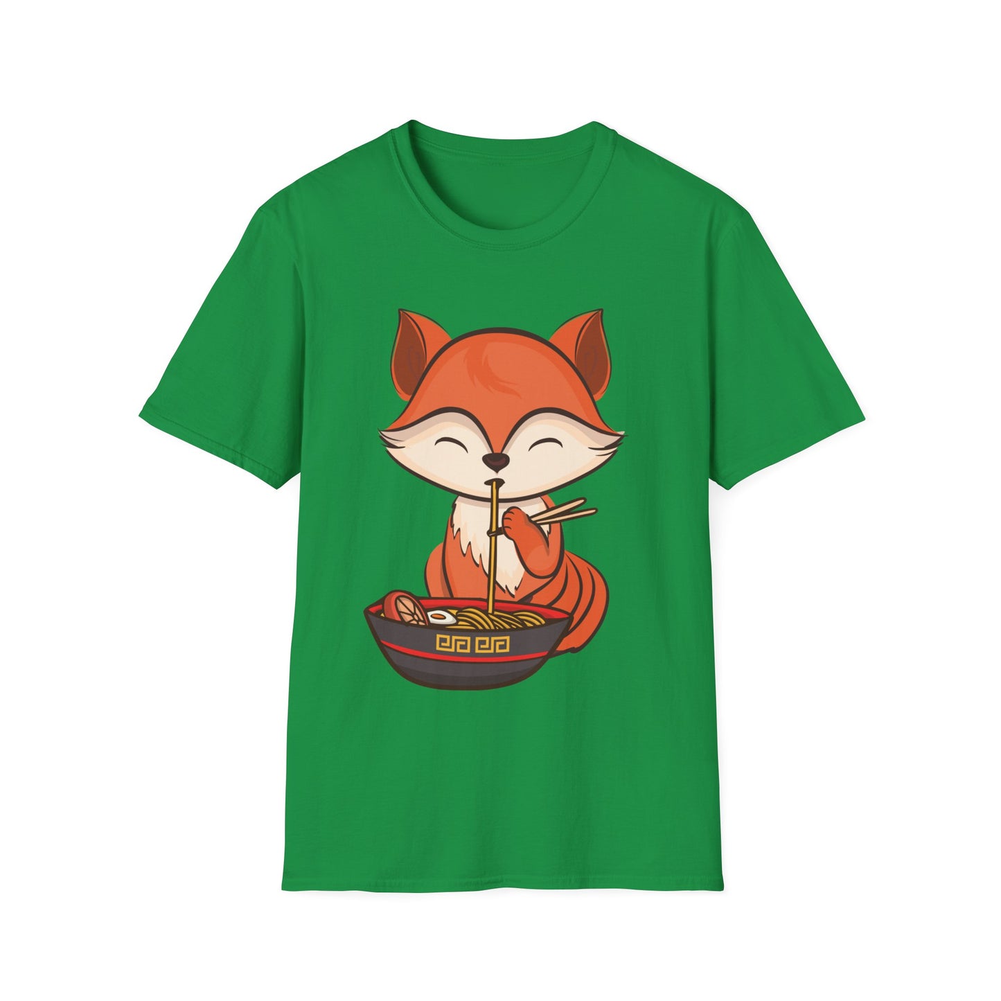 Fox Eating Ramen Kawaii Tee Japanese Cute Lovely Tank Top Men Women