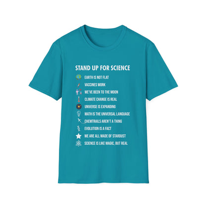 Stand Up for Science Magic But Real Earth Moon Math T-Shirt Men Women