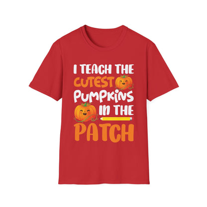 Funny I Teach The Cutest Pumpkins In The Patch Teacher Halloween Pumpkin  T-Shirt For Men Women