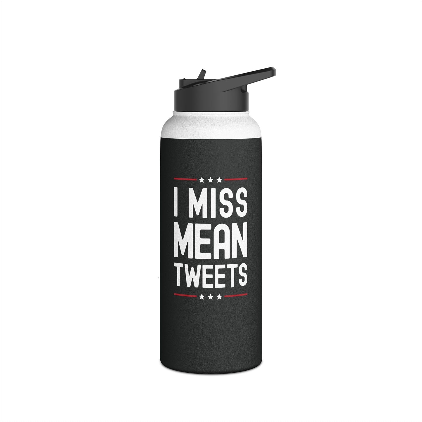 Funny I Miss Mean Tweets Trump 2024 Fathers Day Water Bottle Men Women