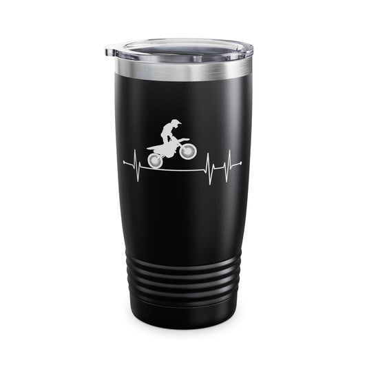 Funny Dirt Bike Heartbeat Dirtbike Motocross Biker Tumbler For Men