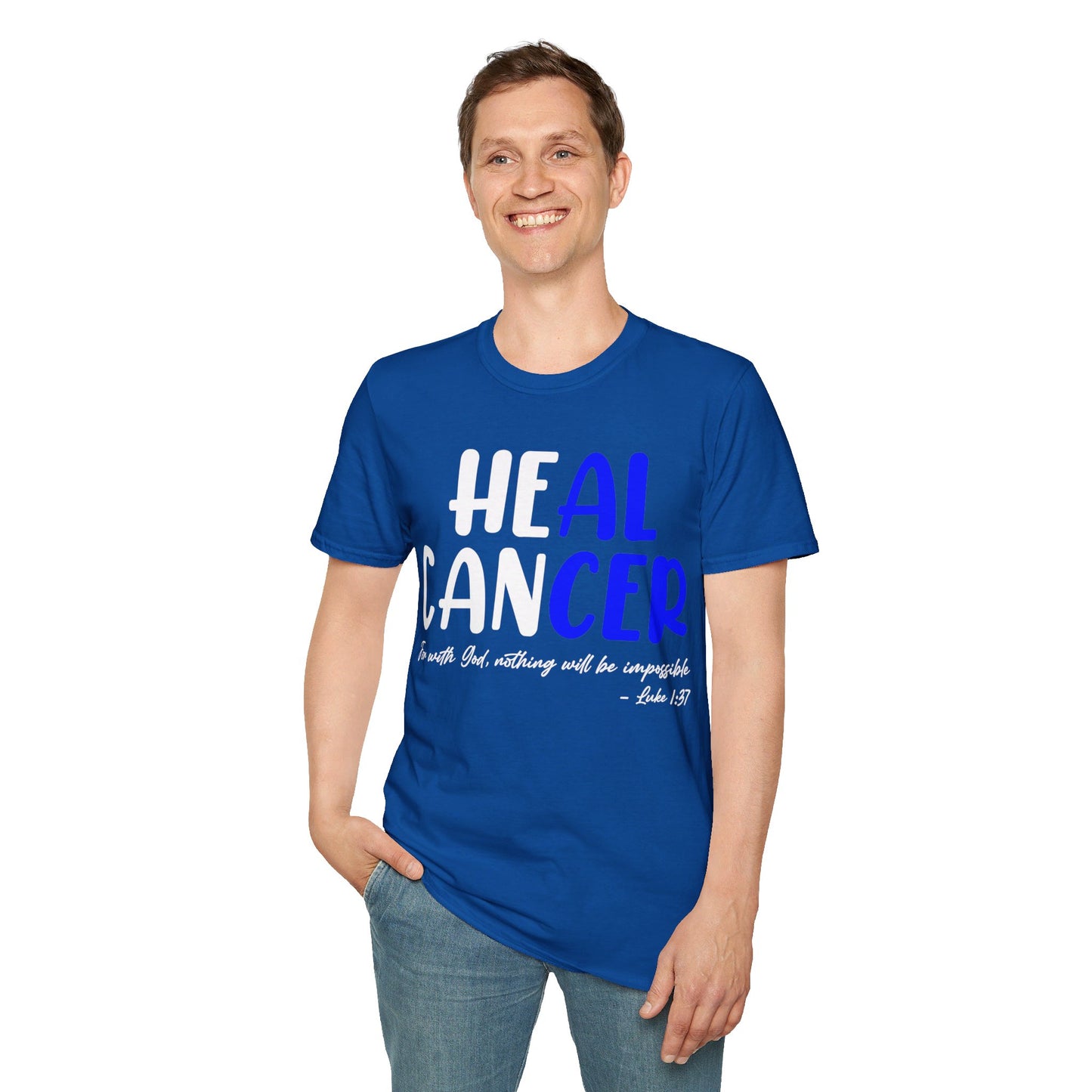 Colon Cancer Faith Bible Verse CRC Awareness Support Heal Family T-Shirt For Men Women