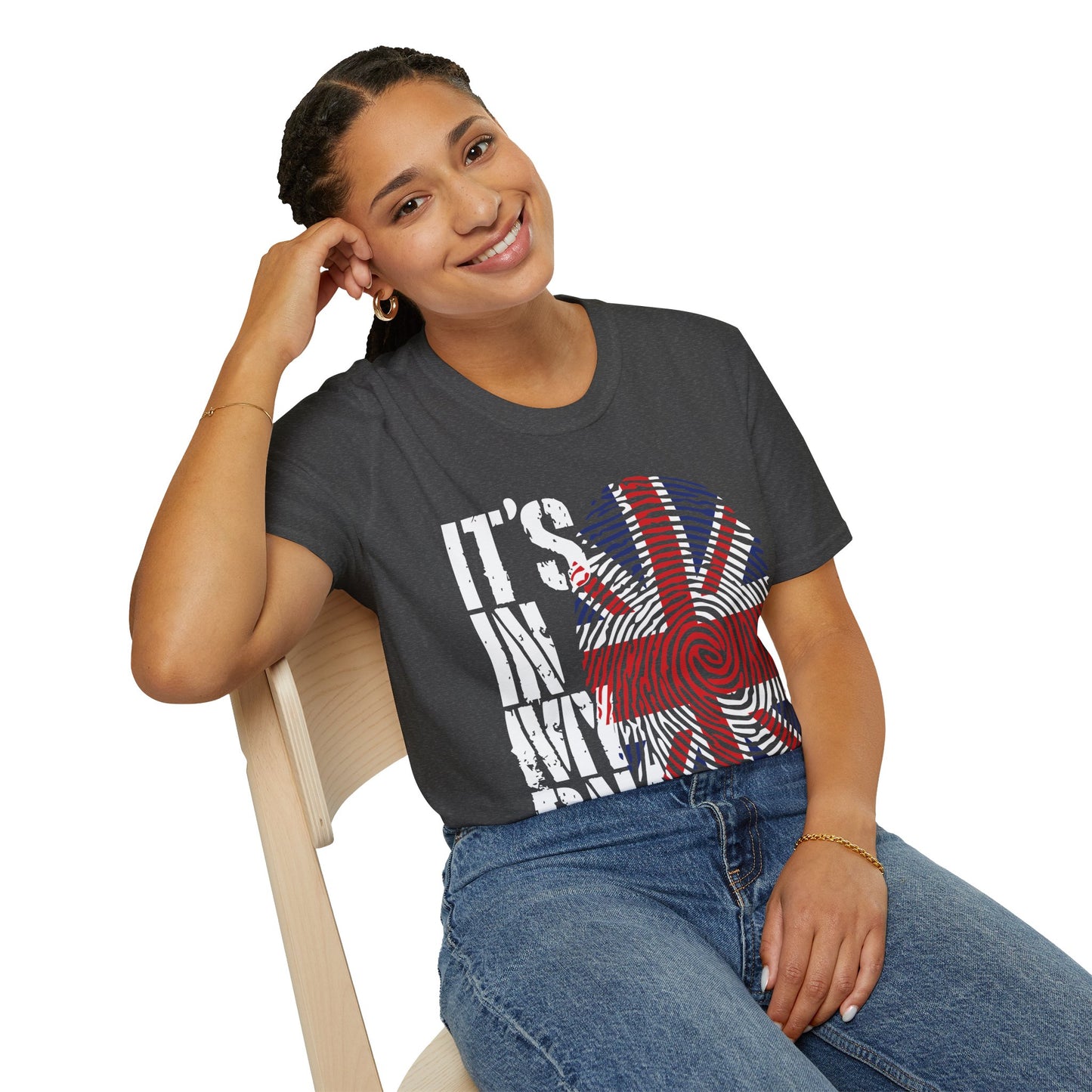 Funny Its In My DNA British Flag England UK Britain Union Jack T-Shirt For Men Women T-Shirt