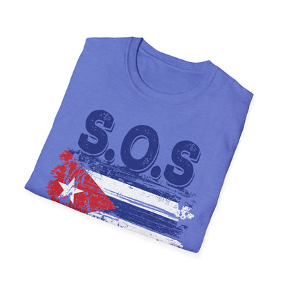 SOS Cuba Cuban Flag Shirt Man Cuban T-Shirt for Men Women