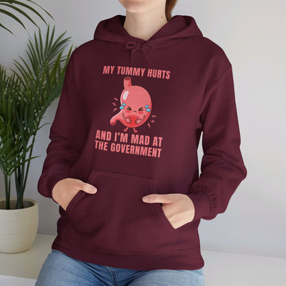 Funny My Tummy Hurts And I'm MAD At The Government Meme Sarcastic Hoodie