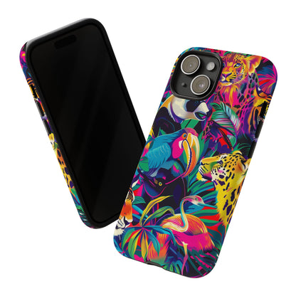 Animal Collage Pattern iPhone 13 14 15 16 Pro Max Plus Case Wireless Charging Compatible Tough Cases Protection, Magnetic Phone Case for iPhone Classic Series