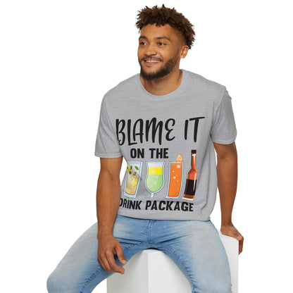 Blame It On The Drink Package Funny Cruise T-Shirt For Men Women T-Shirt