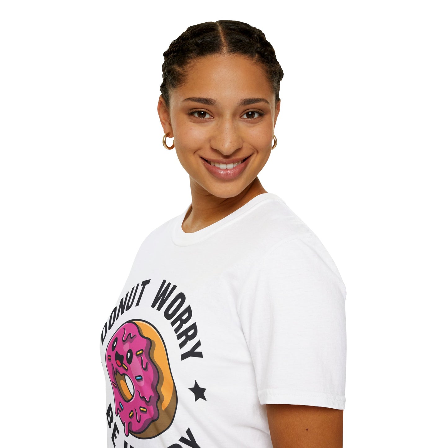 Funny Donut Worry Be Happy Foodie Donut Lovers T-Shirt For Men Women T-Shirt