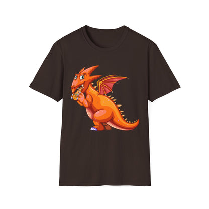 Funny Dragon Eating Pizza Dragon Foodie Food Lovers T-Shirt Men Women