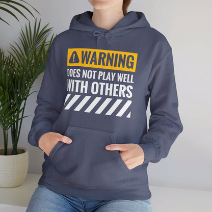 Funny Warning Does Not Play Well With Others Caution Sign Hoodie For Men Women Hoodie