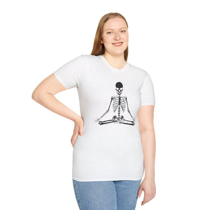 Meditating Skeleton Funny Freaky Yoga Zen Balance Halloween Costume Shirt for Men Women T-Shirt