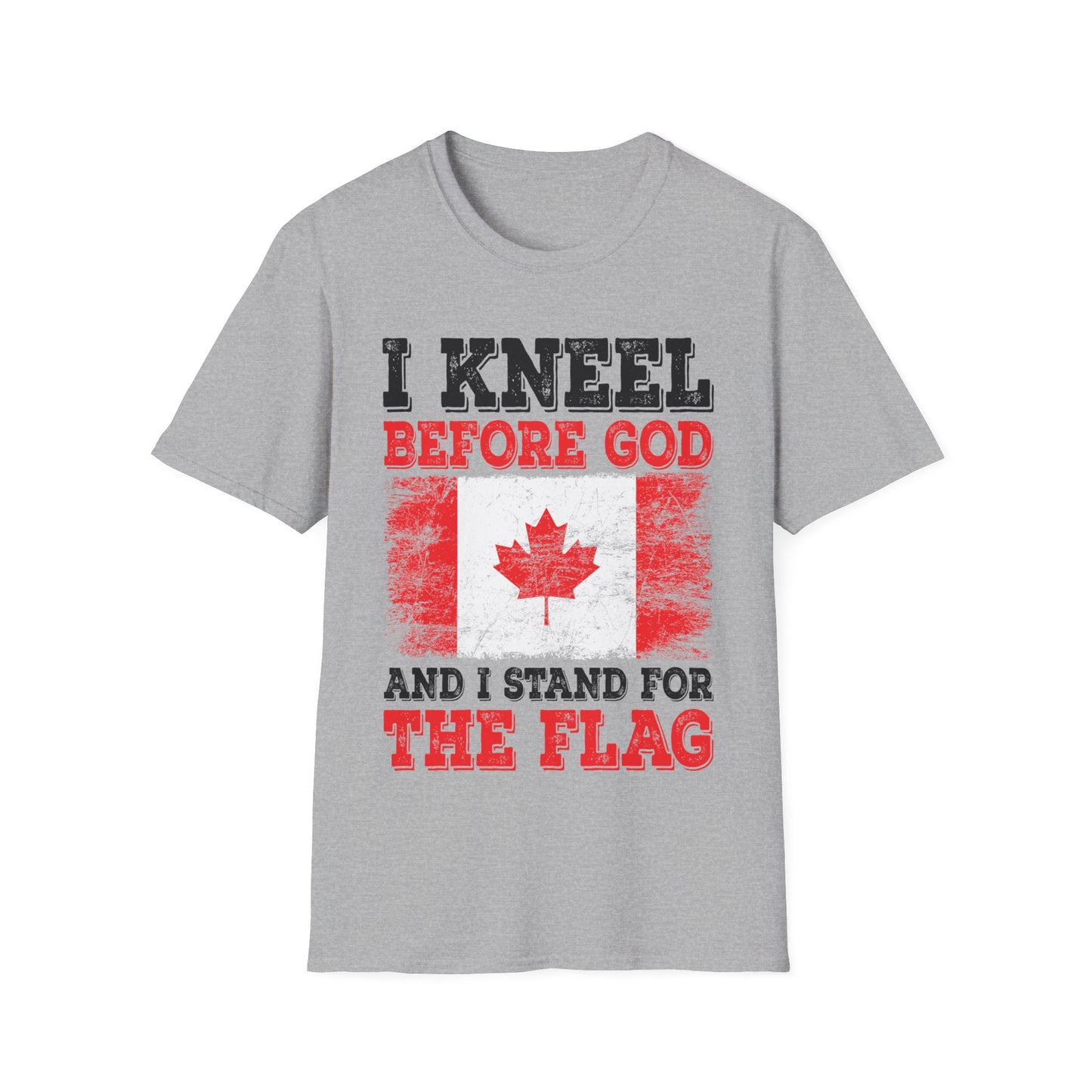 I Kneel Before God And I Stand For The Flag Canada Canadian Flag T-Shirt