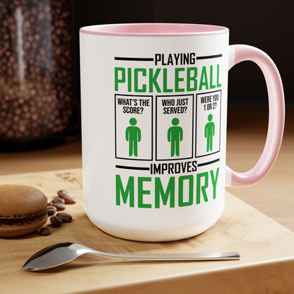 Funny Playing Pickleball Improves Memory Dink Player Coffee Mug