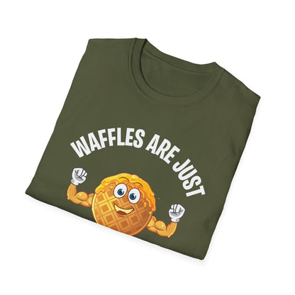 Funny Waffles Are Just Pancakes With Abs Breakfast Waffles Foodie Food Lovers T-Shirt