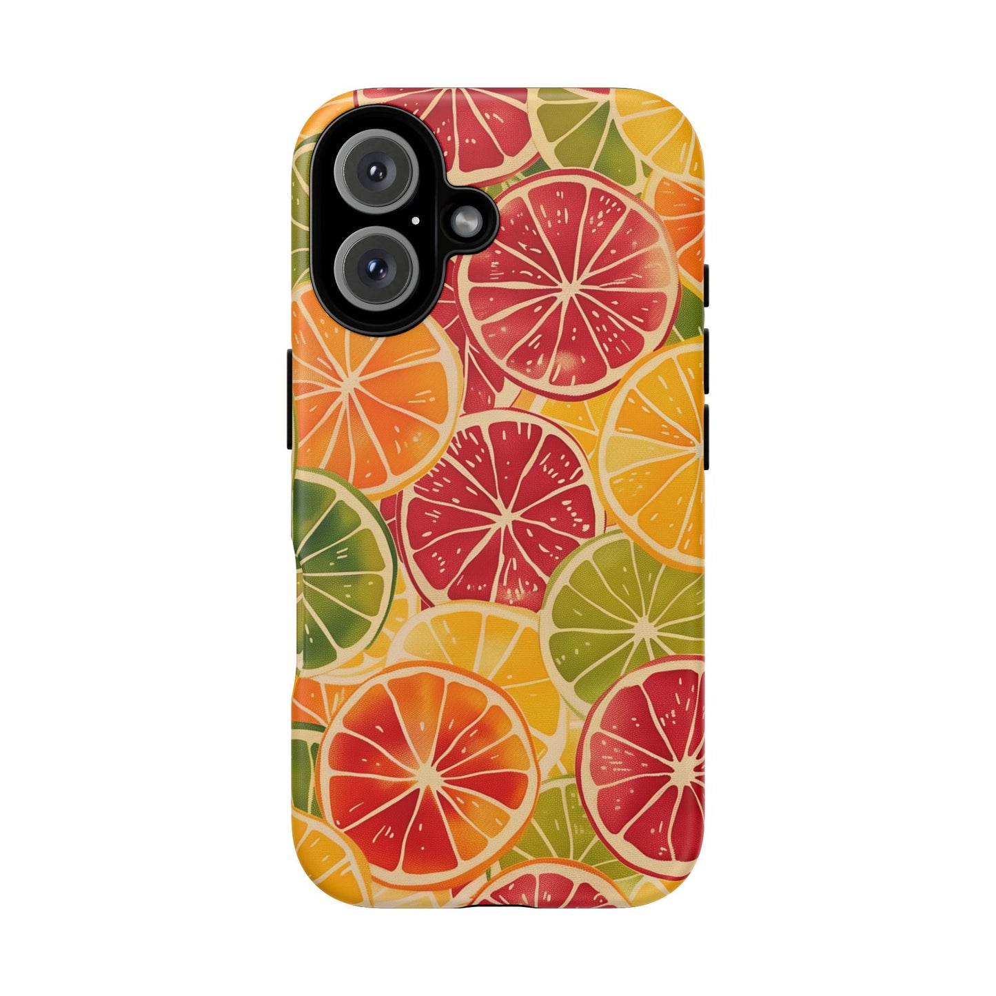 Citrus Burst Vibrant Color Pattern iPhone 13 14 15 16 Pro Max Plus Case Wireless Charging Compatible Tough Cases Protection, Magnetic Phone Case for iPhone Classic Series