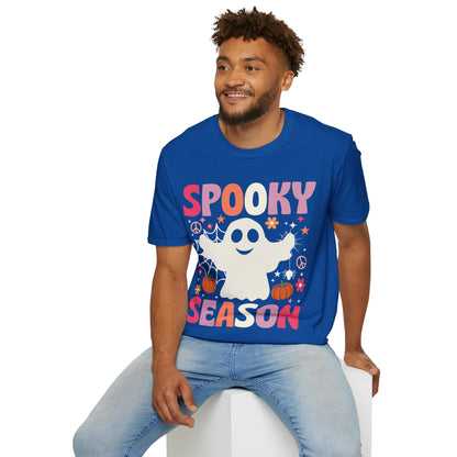 Groovy Spooky Season Cute Ghost Pumpkin Halloween T-Shirt For Men Women Kids