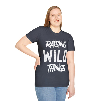 Womens Raising Wild Things Mom Cute Mothers Day Birthday T-Shirt