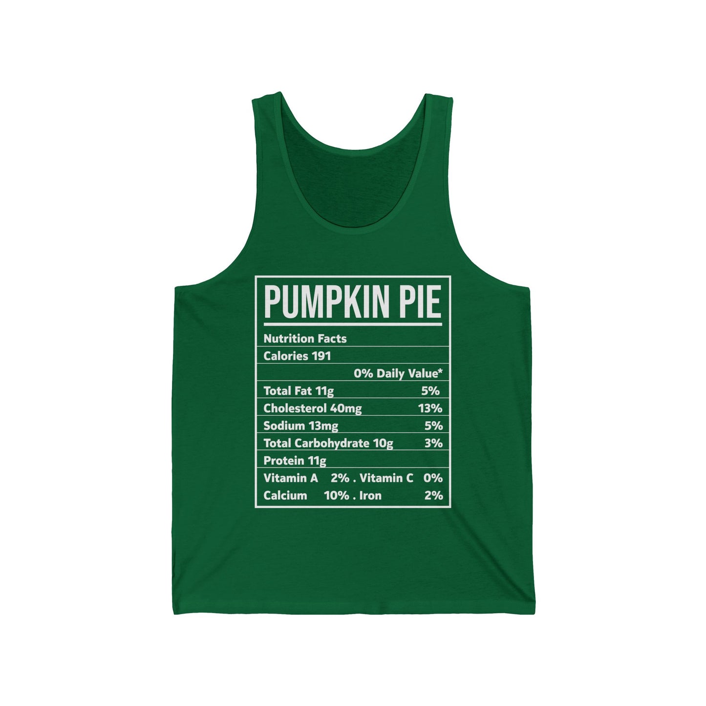 Pumpkin Pie Nutrition Facts Funny Family Matching Christmas Costume Tank Top For Men Women