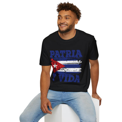 Cuba Patria y Vida Flag Distressed Vintage Cuban Flag T-Shirt For Men Women