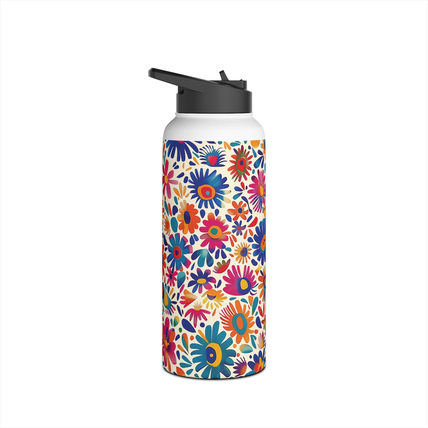 Fiesta Fiesta Pattern Stainless Steel Water Bottle with Twist-on Lid and Double-Wall Vacuum Insulation