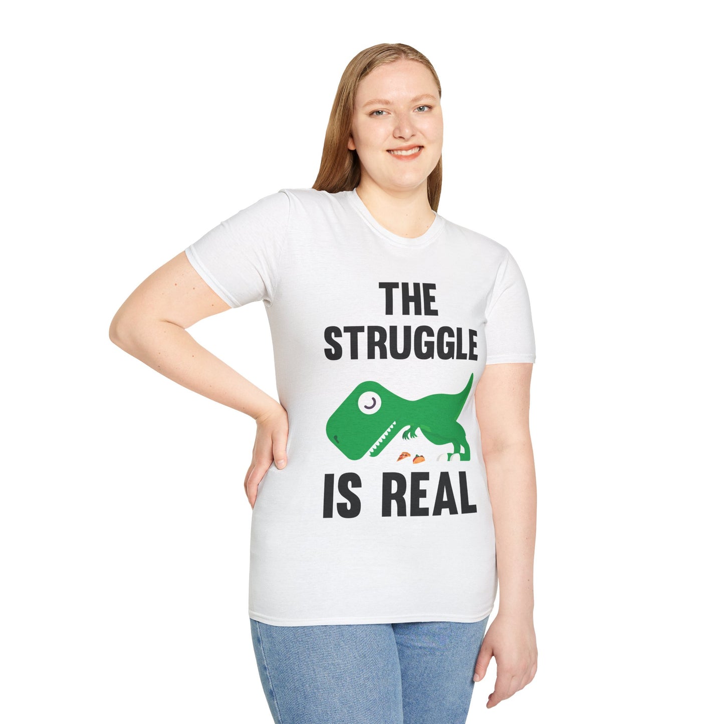 Funny The Struggle is Real T-Rex Dinosaur Sarcastic Sarcasm Tee T-Shirt Men Women