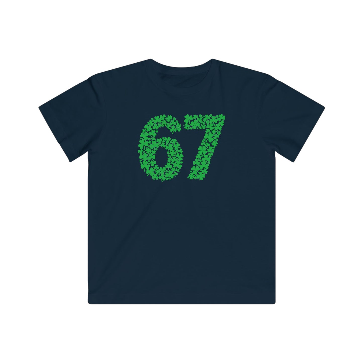 Six Seven Meme 67 St Patrick's Day Shamrocks Kids T-Shirt