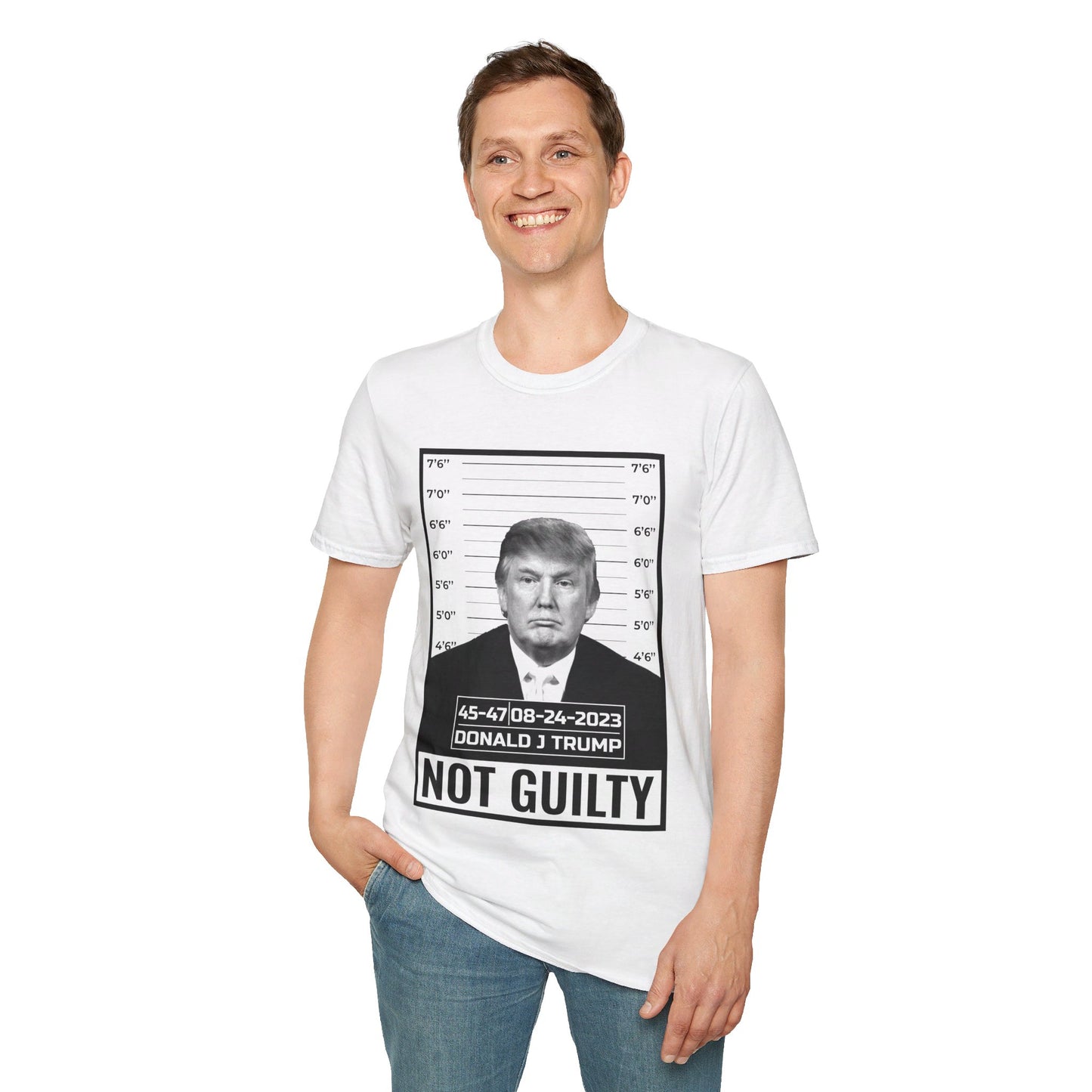 Donald Trump Police Mugshot Not Guilty President Legend 45 47 T-Shirt For Men Women