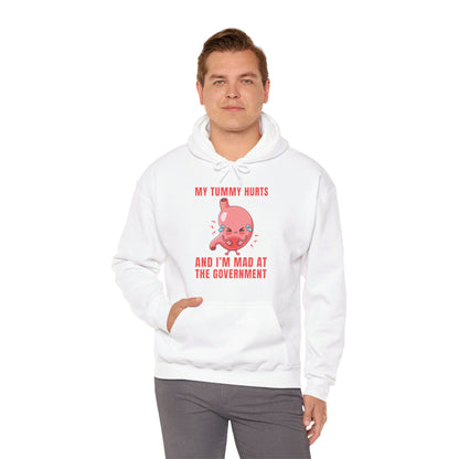 Funny My Tummy Hurts And I'm MAD At The Government Meme Sarcastic Hoodie