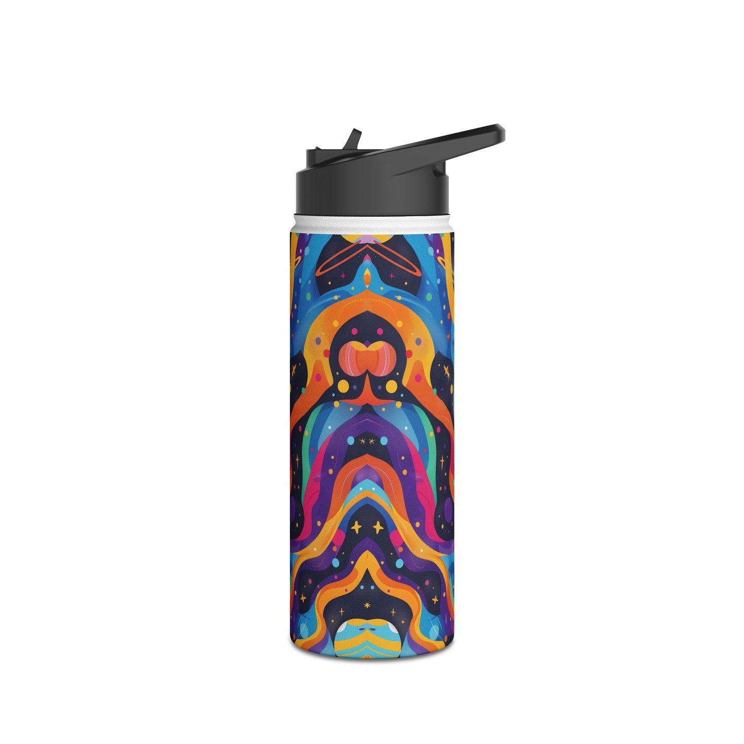 Planetary Parade Pattern Stainless Steel Water Bottle with Twist-on Lid and Double-Wall Vacuum Insulation