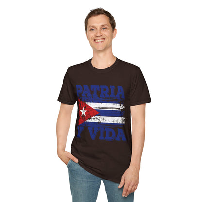 Cuba Patria y Vida Flag Distressed Vintage Cuban Flag T-Shirt For Men Women