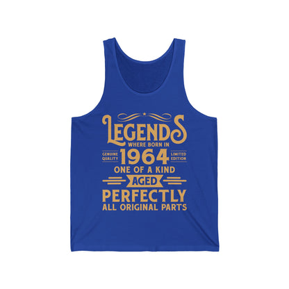 60th Birthday Tee 60 Years Old Vintage Legends Funny Born in 1964 Tank Top for Men Women