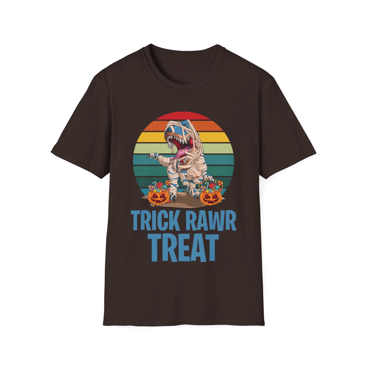 Funny Trick Rawr Treat Halloween Costume Pumpkin Dinosaur Candy T-Rex Lovers T-Shirt Men Women