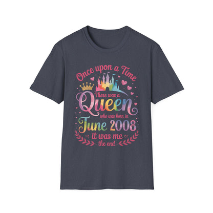Funny 18 Years Old Birthday Girl 18 Birthday Queen June 2008 T-Shirt For Women