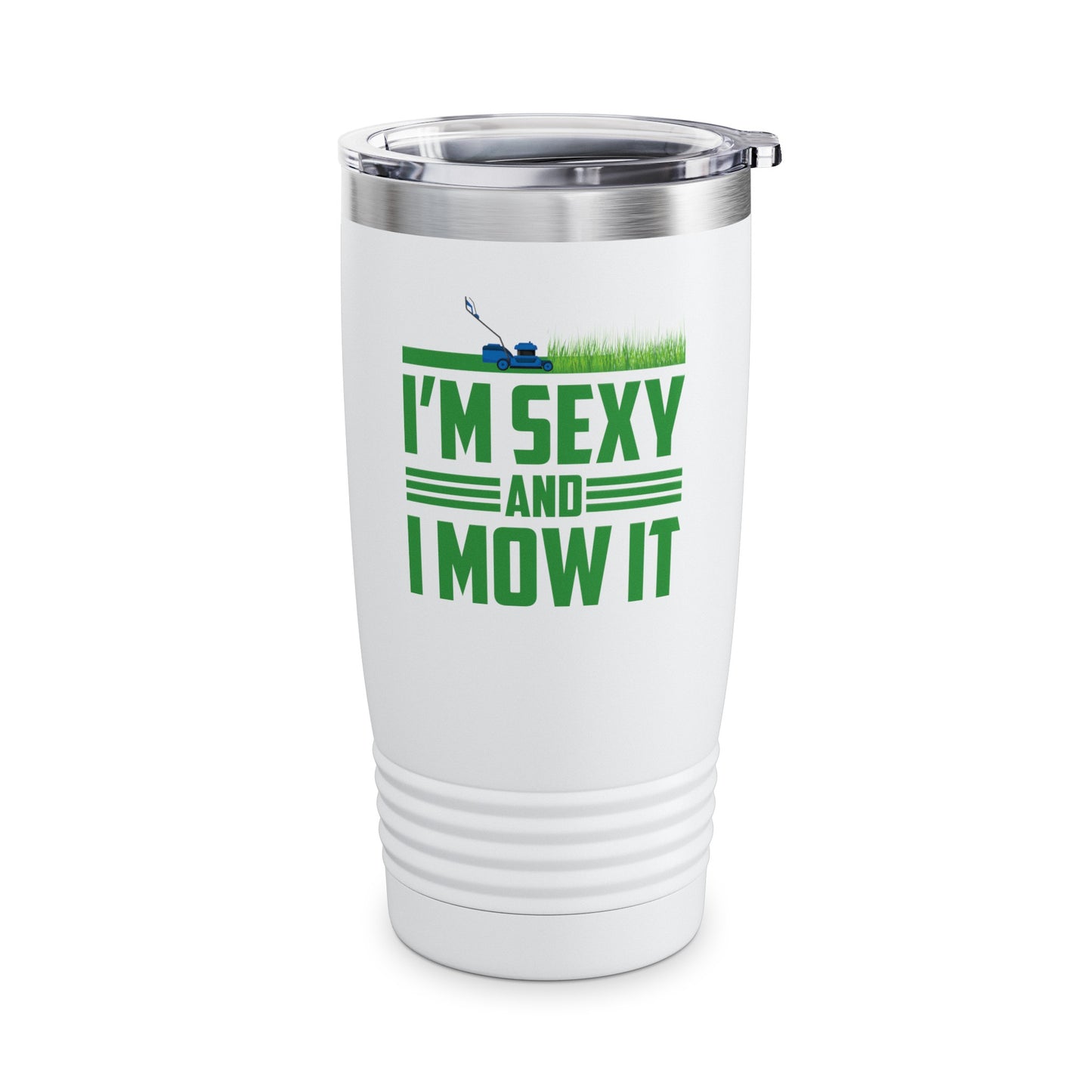 Funny Im Sexy and I Mow It Retro Grass Lawn Mower Tumbler