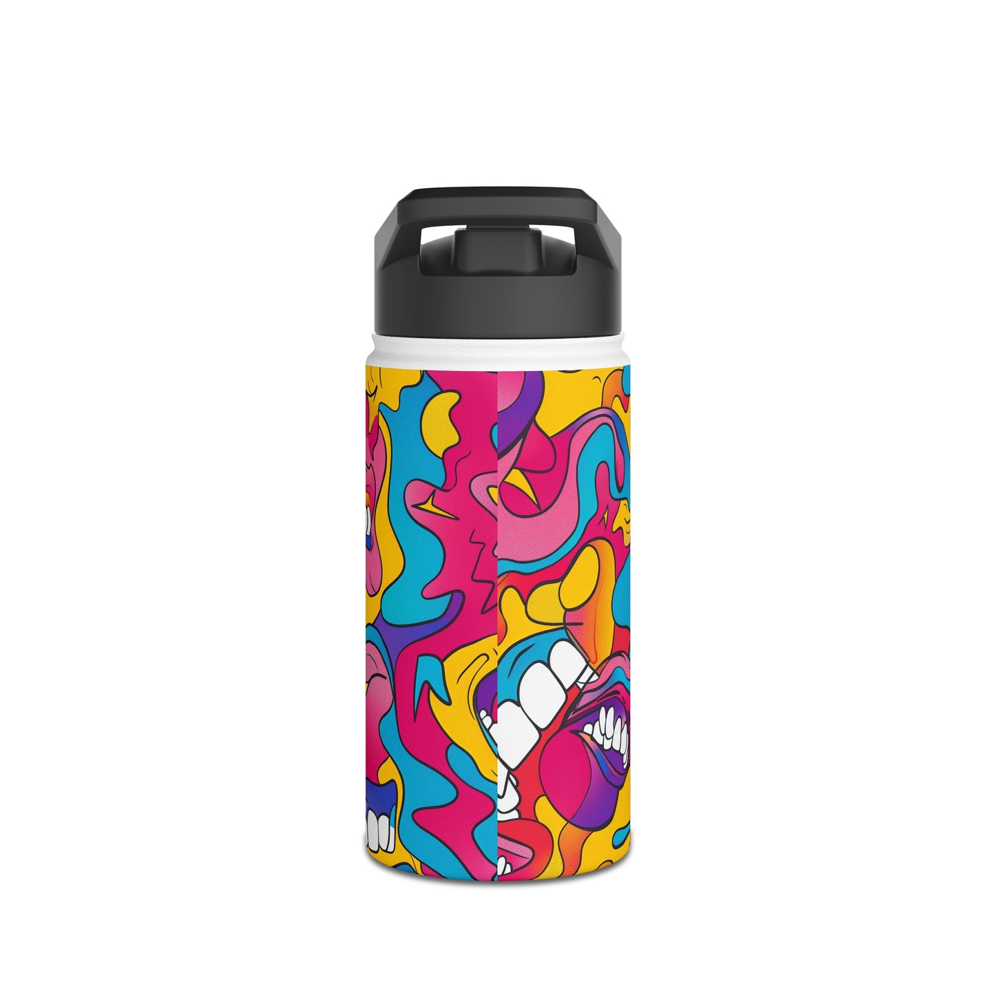 Comic Pattern Stainless Steel Water Bottle with Twist-on Lid and Double-Wall Vacuum Insulation