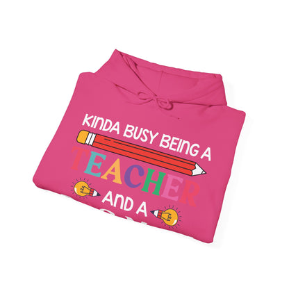 Kinda Busy Being A Teacher And A Dog Mom For Dog Lovers Pet Mothers Day Teachers Hoodie