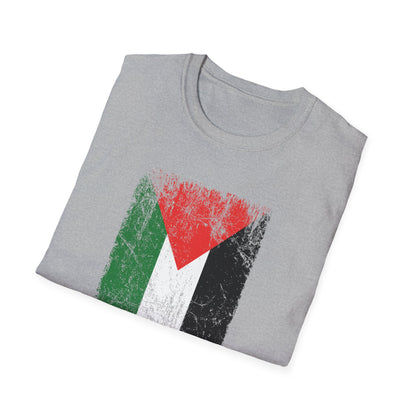 Distressed  Palestine Flag I love Palestine Gaza Vintage T-Shirt For Men T-Shirt